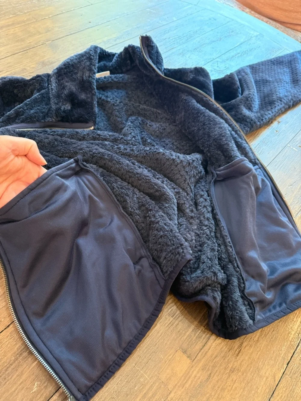 Columbia Large Plush‎ Fleece Full Zip Jacket Navy Soft Cozy